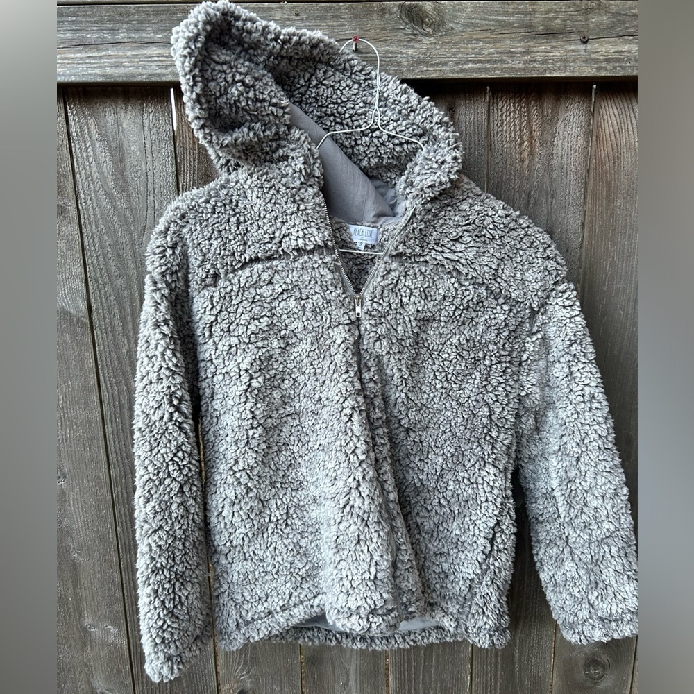 Small Peach Love fuzzy hoodie